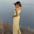 Strapless Waist-cinching Top And Fishtail Maxi Skirt Set
