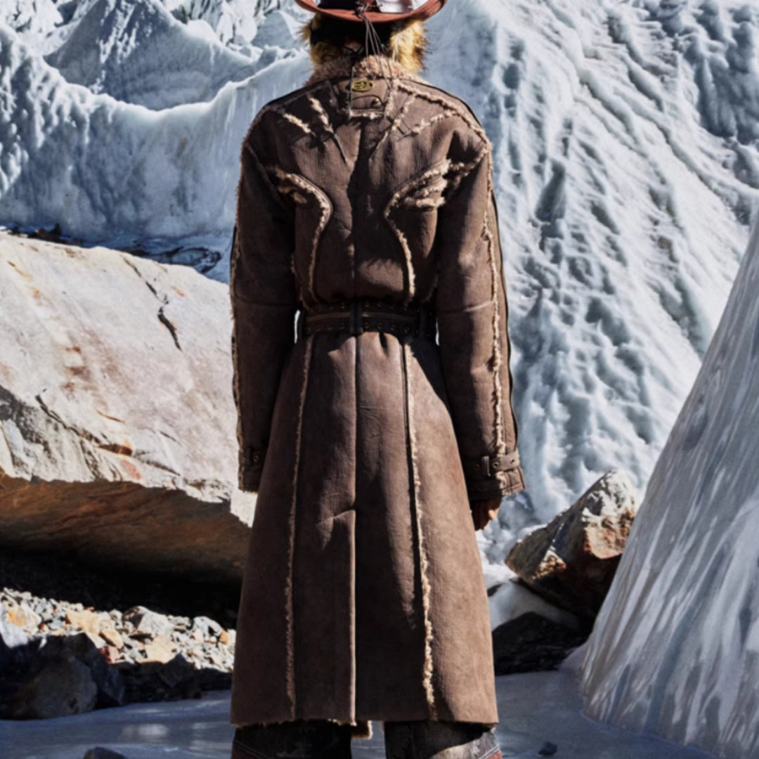 All-in-one Eco-friendly Suede Lambswool Long Coat