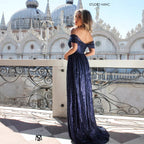 Sequin Slit Maxi Ball Gown | Strapless Prom Dress Women