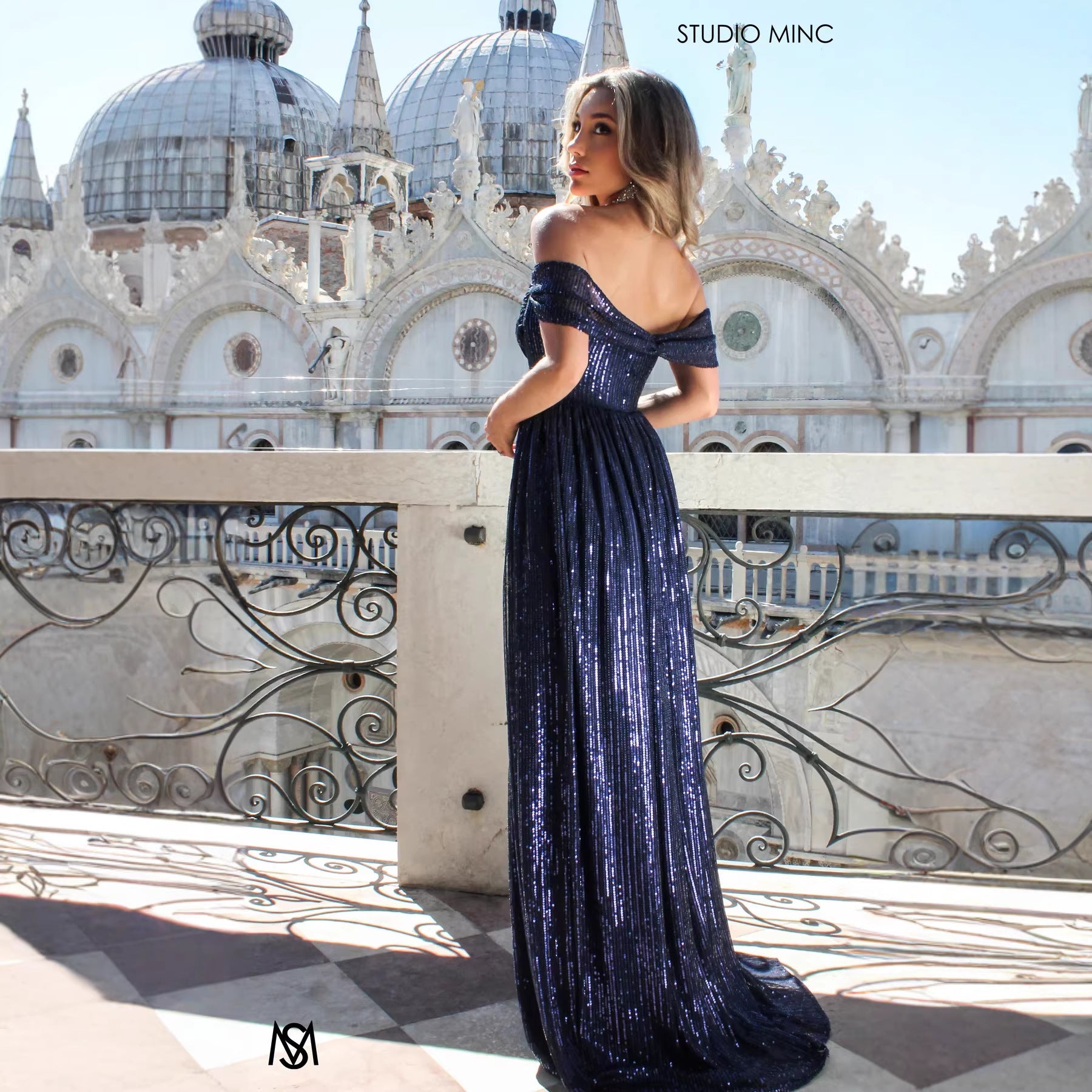 Sequin Maxi Ball Gown Prom Dress Slit Dress