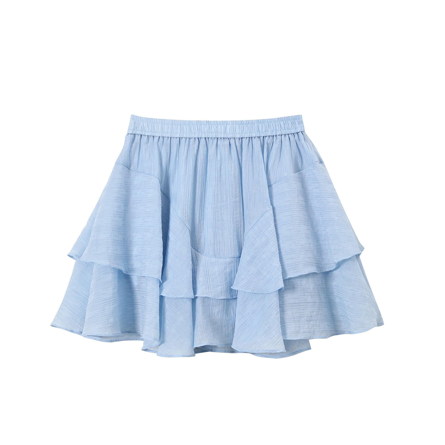 Blue Vacation Spaghetti Straps Top And Skirt Suit